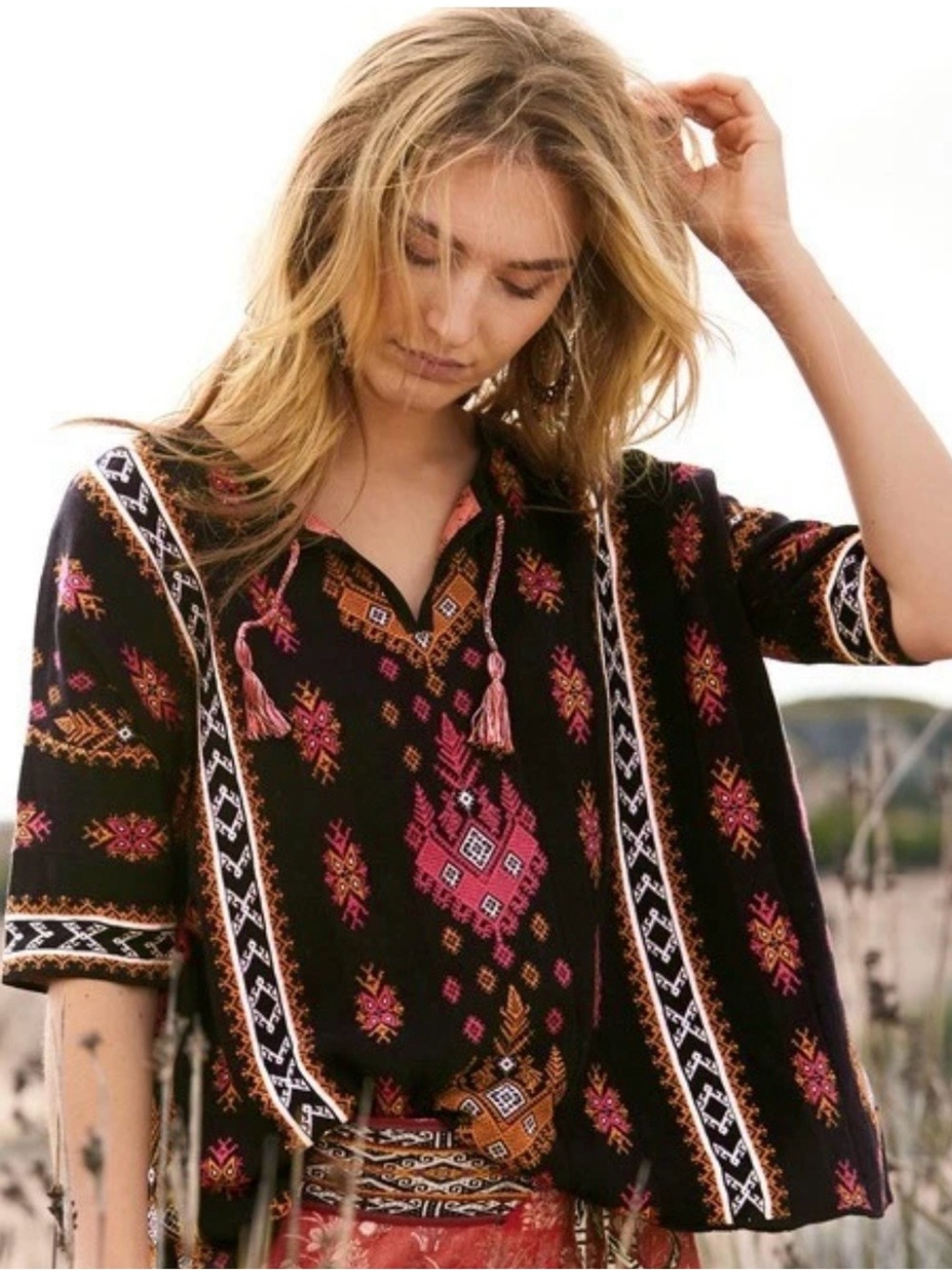 Peruvian Connection Santorini Sweater 
Pima Cotton 
Boxy Oversized Relaxed 
XS/S